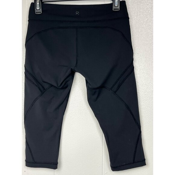 LULULEMON LEGGINGS SIZE 6 BLACK CAPRI LENGTH MESH‎ - Picture 2 of 12